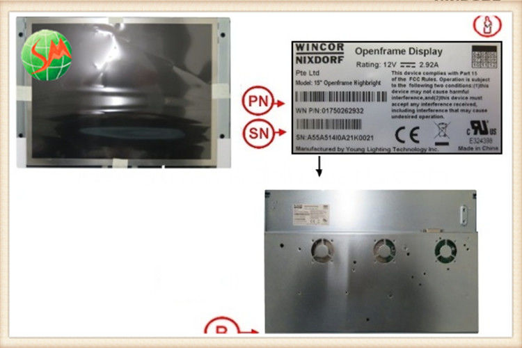 مانیتور 15 اینچ نمایش Wincor Atm قطعات 1750262932 برای Procash 280 285